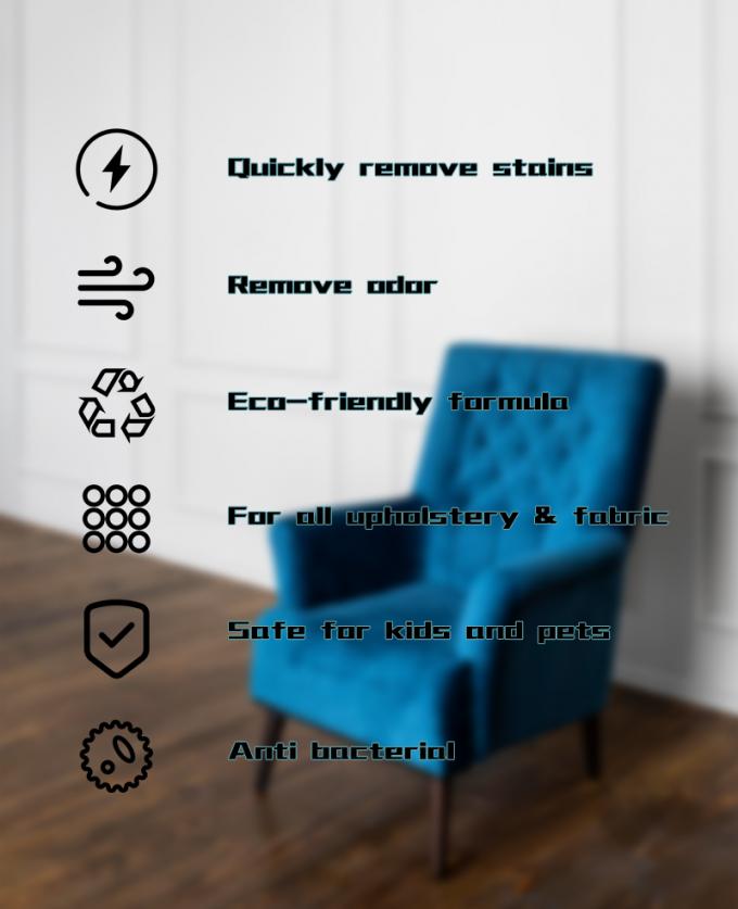 پارچه مبلمان مراقبت از کیت صندلی اتومبیل سفید پارچه مبل های تمیز کننده صابون اسپری مایع پارچه تمیز کننده و ضد عطر 1