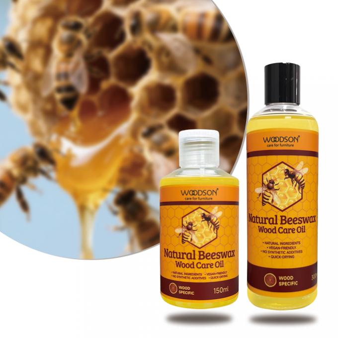 مراقبت از مبلمان چوبی موم زنبور عسل مرطوب کننده طولانی مدت تولید مثل موم طبیعی گرم و براق محافظ روغن موم چوب 150 میلی لیتر 1